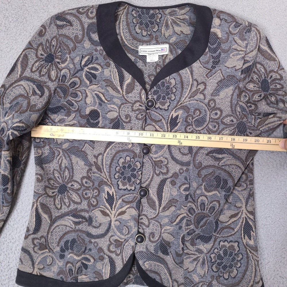 Vintage Pablo Collection Blazer Jacket Womens 14 Floral‎ Jacquard Button Front - Picture 6 of 11